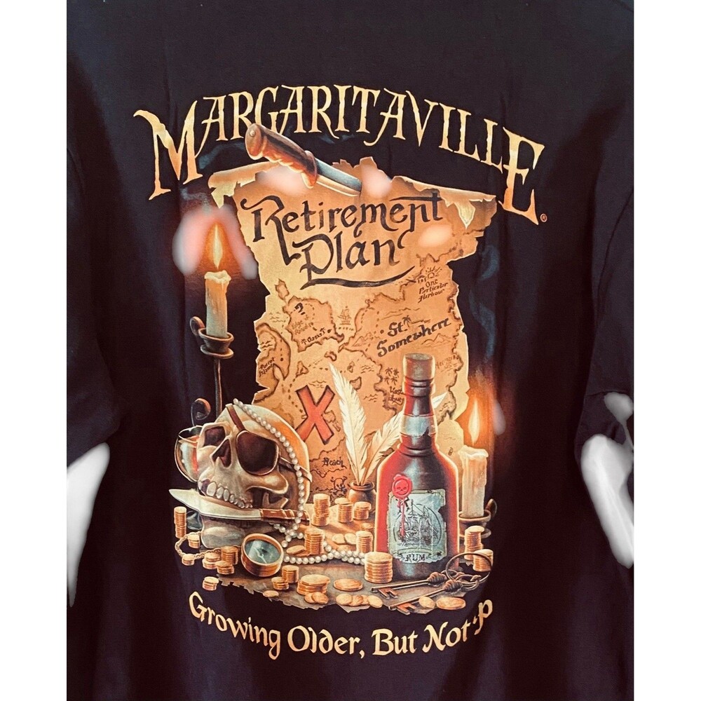 Jimmy Buffett Shirt Margaritaville Pirate "Growing Older but Not Up" Mens L